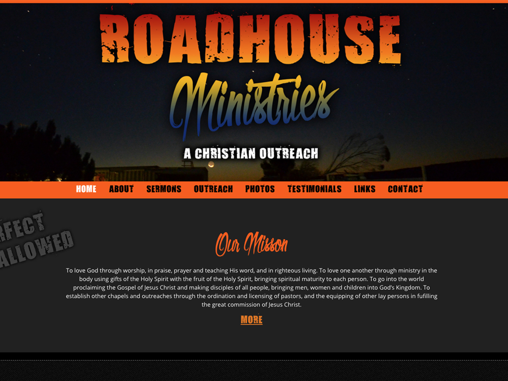 Roadhouse ministries website design